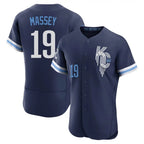 KC.Royals #19 Michael Massey Player Navy City Connect Limited Elite Home Gdoa Stitched Jerseys