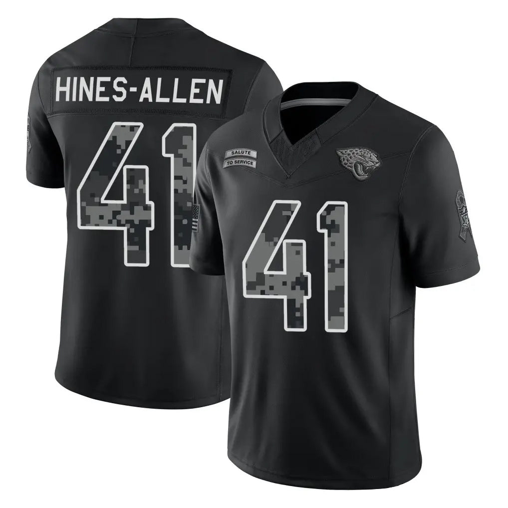 J.Jaguars #41 Josh Hines-Allen Player Black Limited 2026 Salute to Service Home Game Gdoa Stitched Jerseys