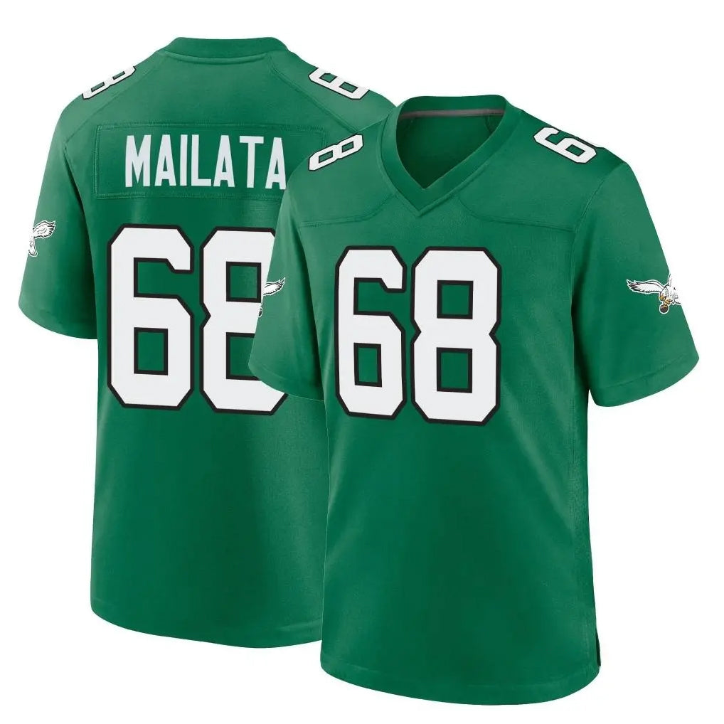 P.Eagles #68 Jordan Mailata Player Green Kelly Alternate Home Game Gdoa Stitched Jerseys