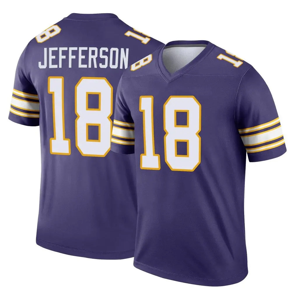 M.Vikings #18 Justin Jefferson Player Purple Limited Classic Home Game Gdoa Stitched Jerseys