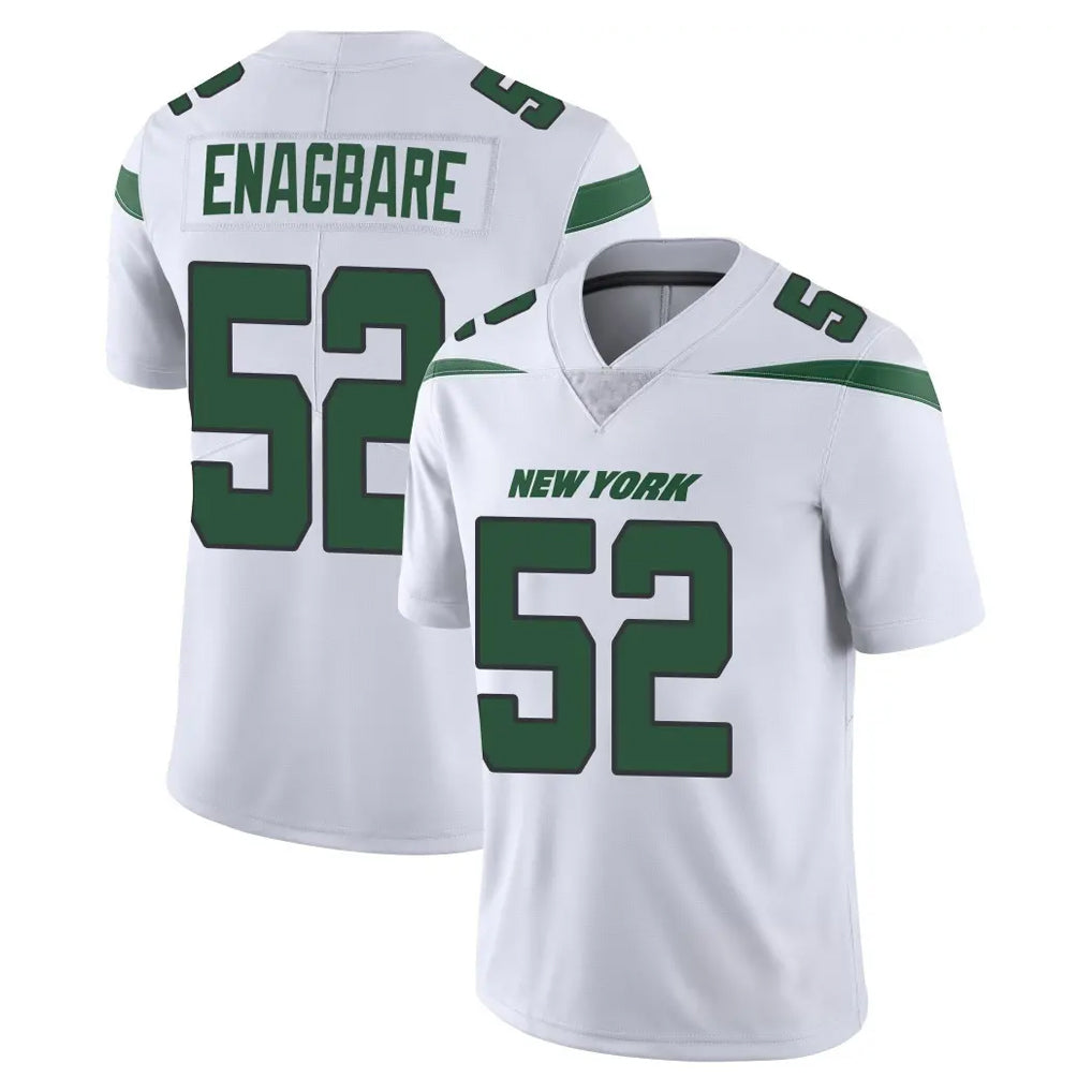 NY.Jets #52 Kingsley Enagbare Player White Spotlight Limited Vapor Home Game Gdoa Stitched Jerseys