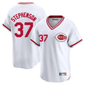 C.Reds #37 Tyler Stephenson Player White Cooperstown Collection Limited T-shirt Home Gdoa Stitched Jerseys