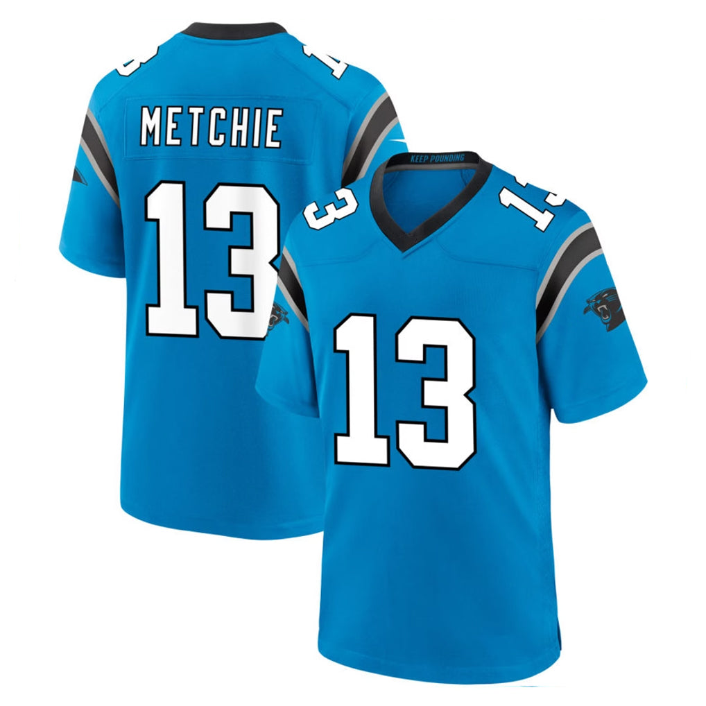 C.Panthers #13 John Metchie III Player Blue Home Game Gdoa Stitched Jerseys