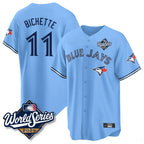 T.Blue Jays #11 Bo Bichette Player Blue 2025 World Series Game Fdoa Stitched Jerseys