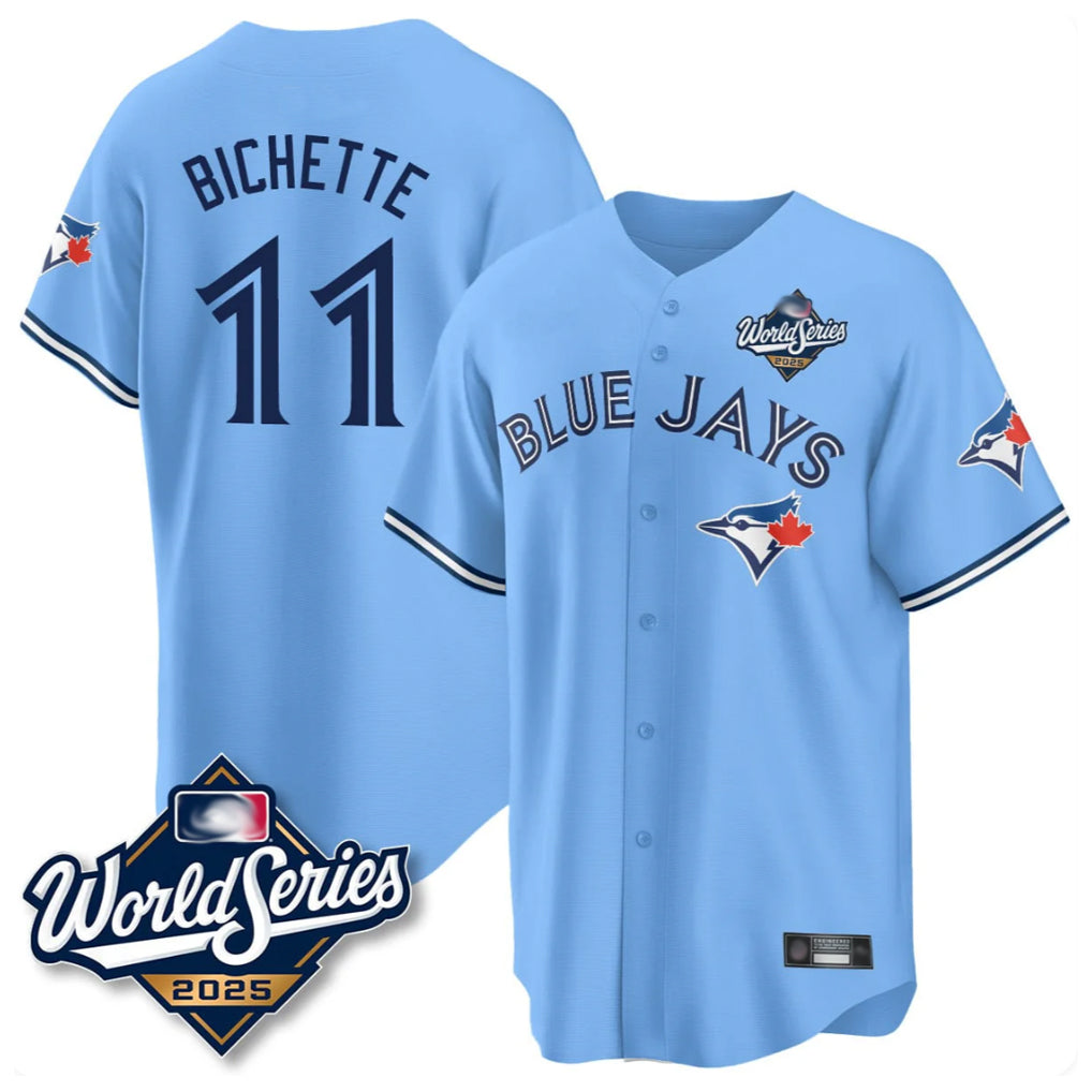 T.Blue Jays #11 Bo Bichette Player Blue 2025 World Series Game Fdoa Stitched Jerseys