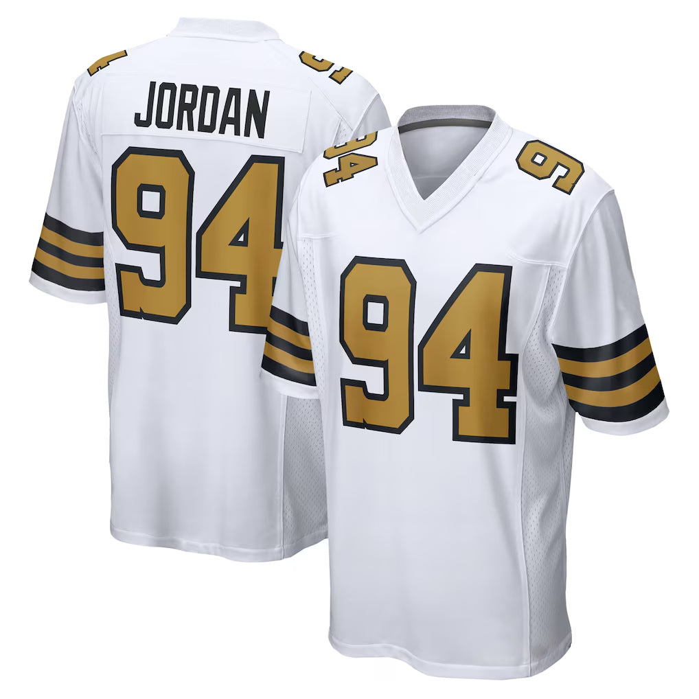 NO.Saints #94 Cameron Jordan Player White Alternate Home Game Gdoa Stitched Jerseys