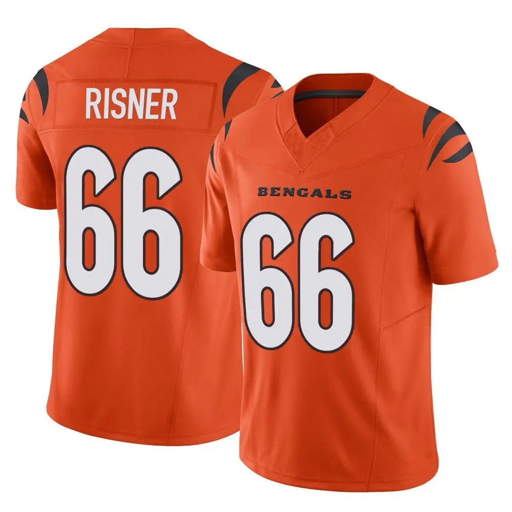 C.Bengals #66 Dalton Risner Player Orange Vapor F.U.S.E. Limited Home Game Gdoa Stitched Jerseys