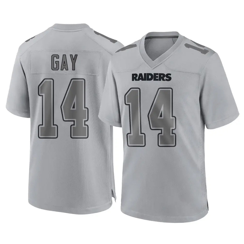 LV.Raiders #14 Matt Gay Player Gray Atmosphere Fashion Limited Game Gdoa Stitched Jerseys