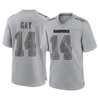 LV.Raiders #14 Matt Gay Player Gray Atmosphere Fashion Limited Game Gdoa Stitched Jerseys