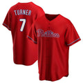 P.Phillies #7 Trea Turner Player Red Home Game Fdoa Stitched Jerseys
