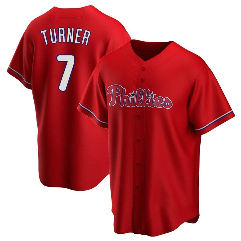 P.Phillies #7 Trea Turner Player Red Home Game Fdoa Stitched Jerseys