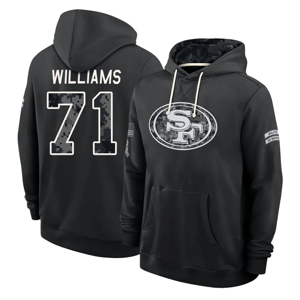 SF.49ers #71 Trent Williams Player 2026 Black Logo Pullover Hoodies Limited Game Gdoa Stitched Jerseys
