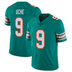 M.Dolphins #9 Joshua Uche Player Aqua Limited Alternate Vapor Untouchable Home Game Gdoa Stitched Jerseys