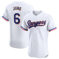 T.Rangers #6 Josh Jung Player Gold Collection Elite Limited White Fdoa Stitched Jerseys