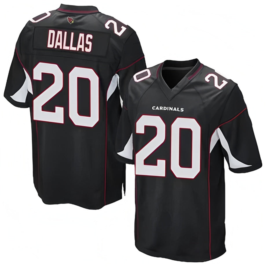 A.Cardinals #20 DeeJay Dallas Player Black Game Football Jerseys