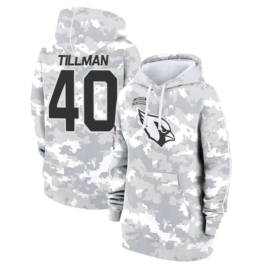 A.Cardinals #40 Pat Tillman Player Arctic Camo Salute to Service Limited Hoodie Football Jerseys