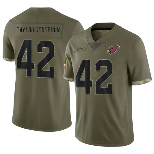 A.Cardinals #42 Dadrion Taylor-Demerson Player Olive Salute To Service Football Jerseys