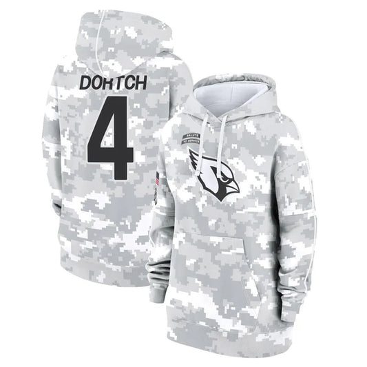 A.Cardinals #4 Greg Dortch Player Arctic Camo Salute to Service Hoodies Football Jerseys