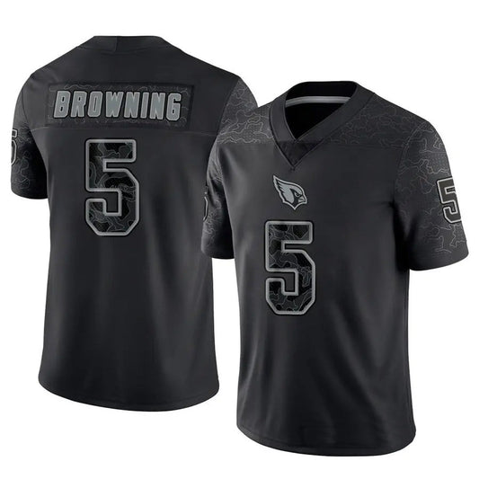 A.Cardinals #5 Baron Browning Player Black RFLCTV Limited Football Jerseys
