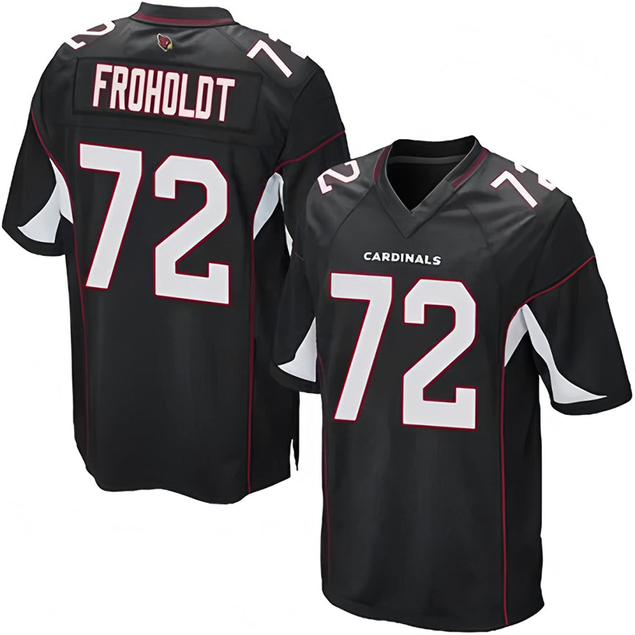 A.Cardinals #72 Hjalte Froholdt Player Black Alternate Game Football Jerseys