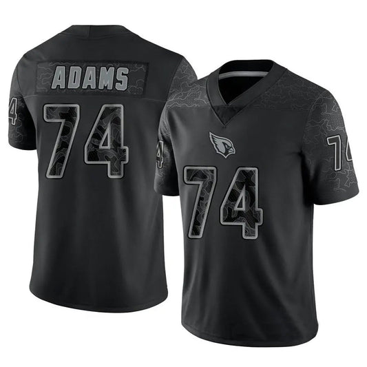 A.Cardinals #74 Isaiah Adams Player Black RFLCTV Limited Football Jerseys
