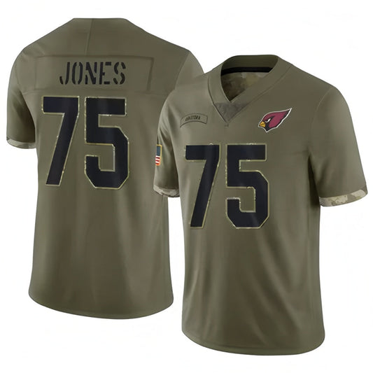 A.Cardinals #75 Christian Jones Player Olive Salute To Service Limited Game Football Jerseys