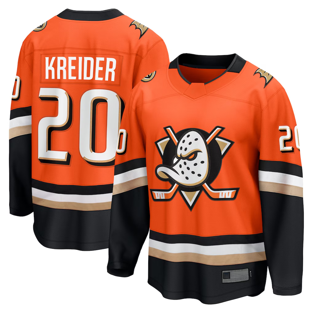 Gdoa A.Ducks #20 Chris Kreider Orange Home Breakaway Jerseys