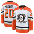 Gdoa A.Ducks #20 Chris Kreider White Away Premium Jerseys
