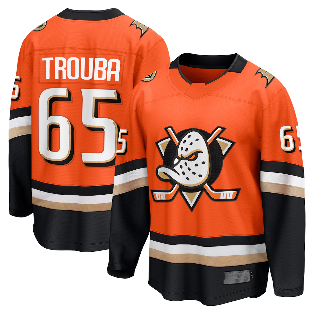 Gdoa A.Ducks #65 Jacob Trouba Orange Home Breakaway Player Jerseys