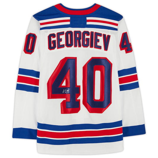 NY.Rangers #40 Alexandar Georgiev Fanatics Authentic Autographed  White Stitched American Hockey Jerseys