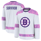 Gdoa B.Bruins White Hockey Fights Cancer Survivor Practice Stitched Jerseys