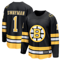 Gdoa B.Bruins #1 Jeremy Swayman Black Home Breakaway Stitched Jerseys