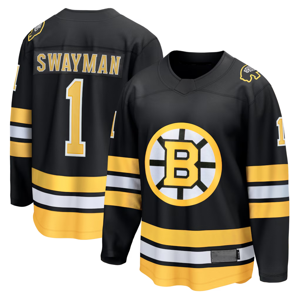 Gdoa B.Bruins #1 Jeremy Swayman Black Home Breakaway Stitched Jerseys