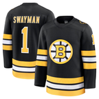 Gdoa B.Bruins #1 Jeremy Swayman Black Home Premium Stitched Jerseys