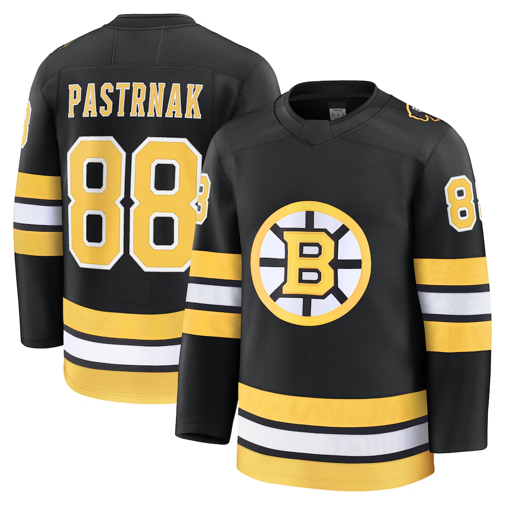 Gdoa B.Bruins #88 David Pastrnak Black Home Premium Player Stitched Jerseys