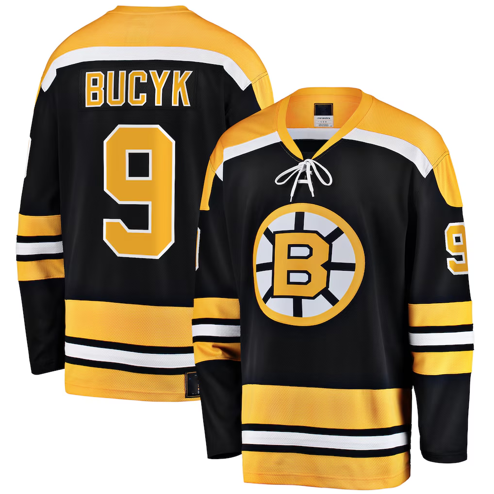 Gdoa B.Bruins #9 John Bucyk Black Premier Breakaway Retired Player Stitched Jerseys
