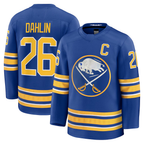 Gdoa B.Sabres #26 Rasmus Dahlin Royal Premium with Captain's Patch Stitched Jerseys