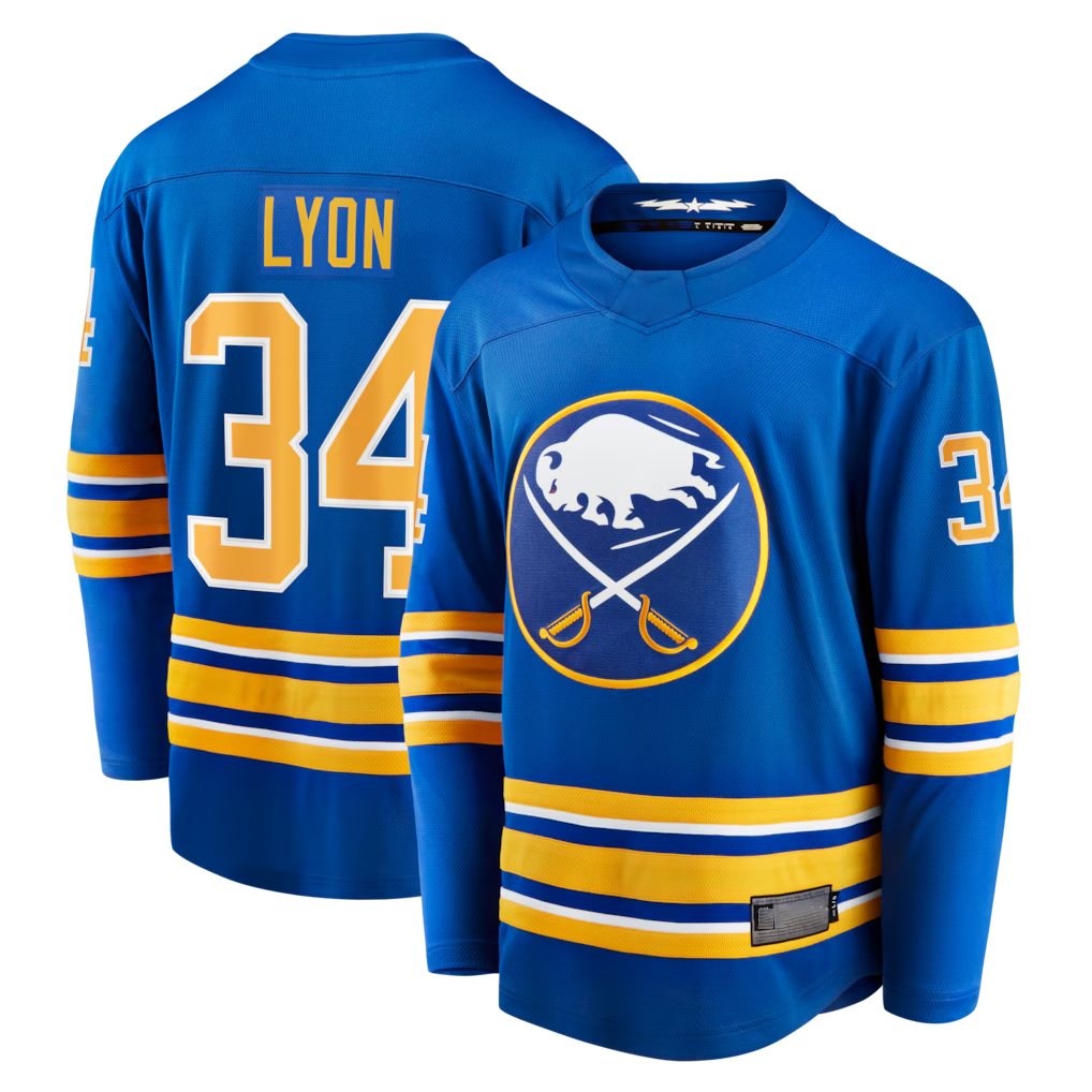 Gdoa B.Sabres #34 Alex Lyon Royal Home Breakaway Stitched Jerseys