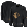 Gdoa C.Blackhawks Black 2024 Military Appreciation Practice Jerseys