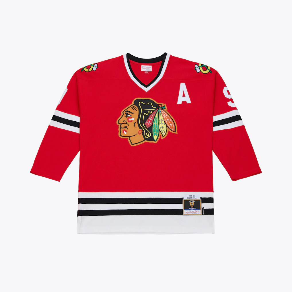 Gdoa C.Blackhawks Bobby Hull Mitchell & Ness Red 1966 Power Play Jerseys