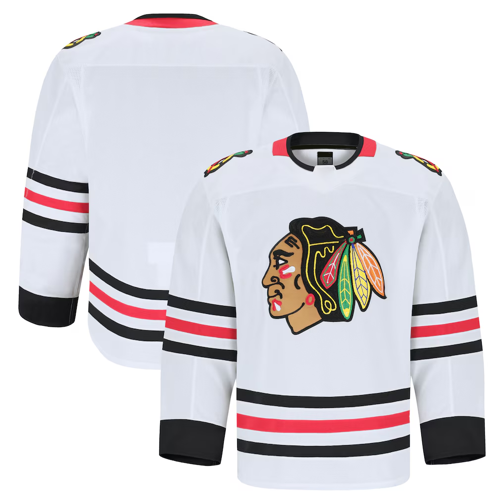 Gdoa C.Blackhawks White Away Authentic Pro Jerseys