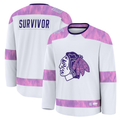 Gdoa C.Blackhawks White Hockey Fights Cancer Survivor Practice Jerseys