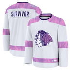 Gdoa C.Blackhawks White Hockey Fights Cancer Survivor Practice Jerseys