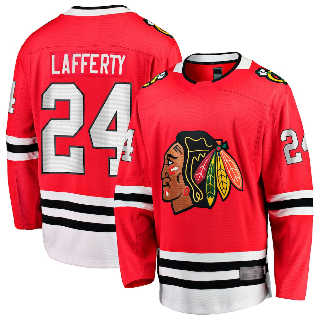 Gdoa C.Blackhawks #24 Sam Lafferty  Red Home Breakaway Jerseys