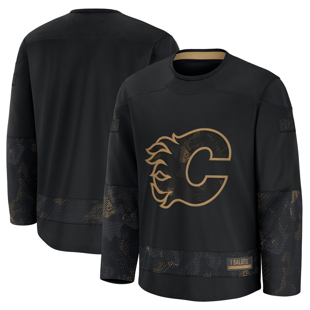 Gdoa C.Flames Black 2024 Military Appreciation Practice Jerseys