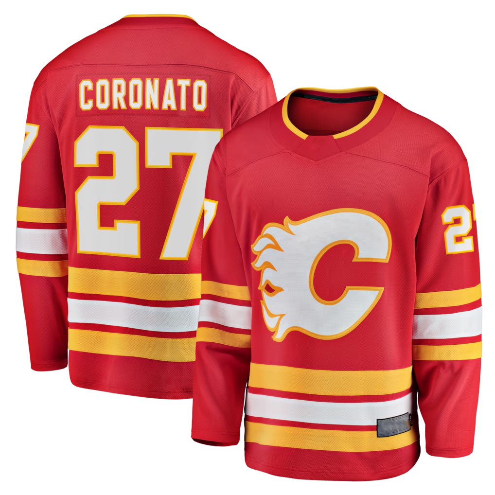 Gdoa C.Flames #27 Matt Coronato Red Home Breakaway Jerseys