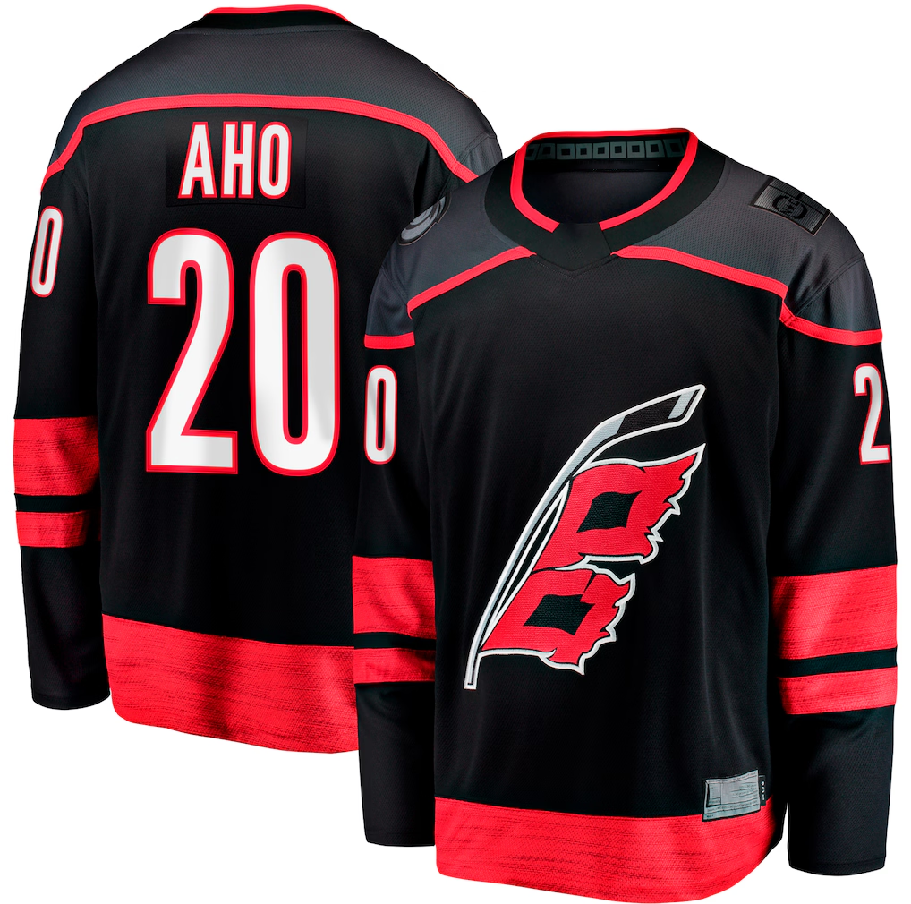 Gdoa C.Hurricanes #20 Sebastian Aho Black Home Breakaway Stitched Jerseys