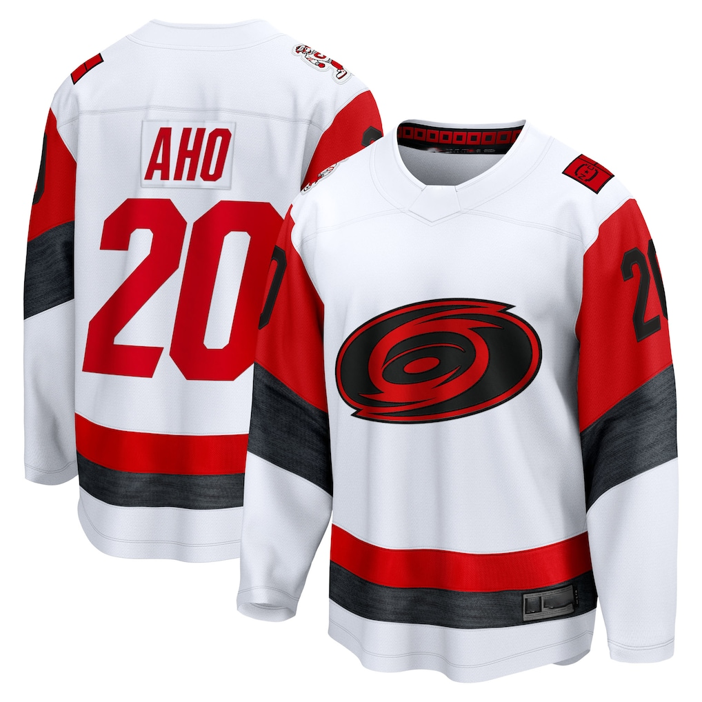 Gdoa C.Hurricanes #20 Sebastian Aho White Away Breakaway Stitched Jerseys