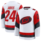 Gdoa C.Hurricanes #24 Seth Jarvis White Away Premium Stitched Jerseys