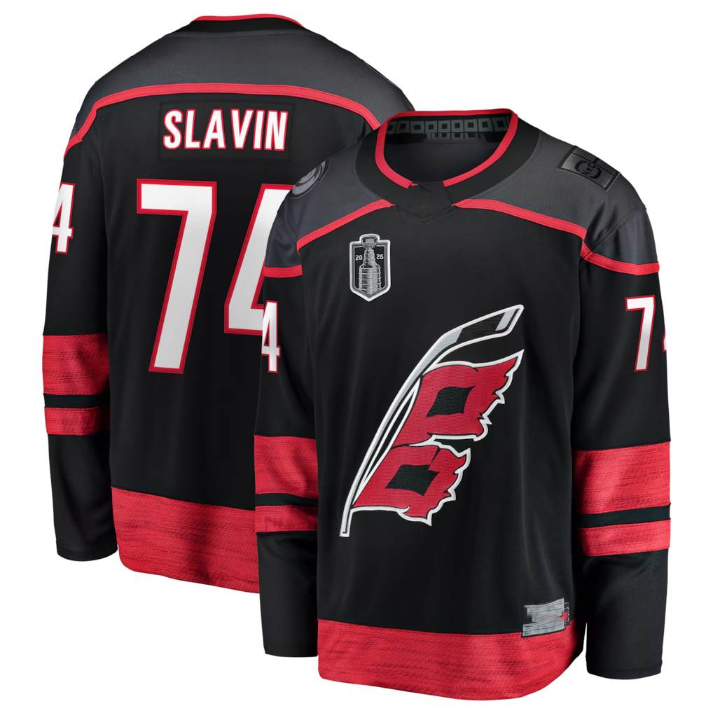 Gdoa C.Hurricanes #74 Jaccob Slavin Black 2026 Stanley Cup Final Home Breakaway Stitched Jerseys
